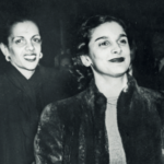 A young Dina Jinnah with her friend during a visit to New York