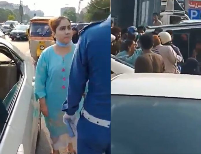 Lahore woman traffic warden