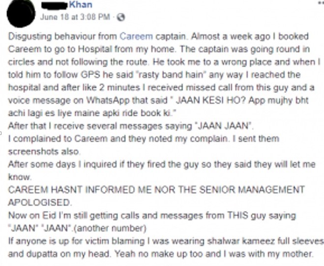 Careem sexual harassment pakistan