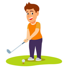 man playing golf sports