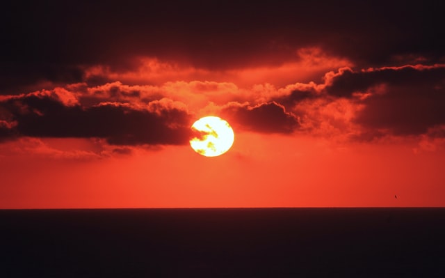 Full moon over the clouds