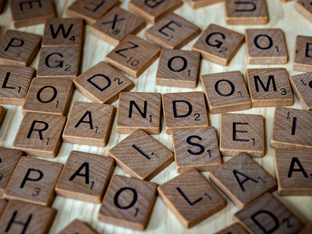 Wooden Blocks With Letters (Scrabble)