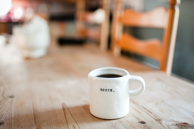 White Ceramic Mug with Coffee