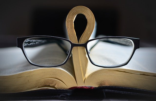 Glasses with book