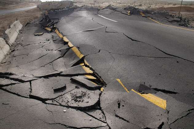 Cracked Road Earthquake