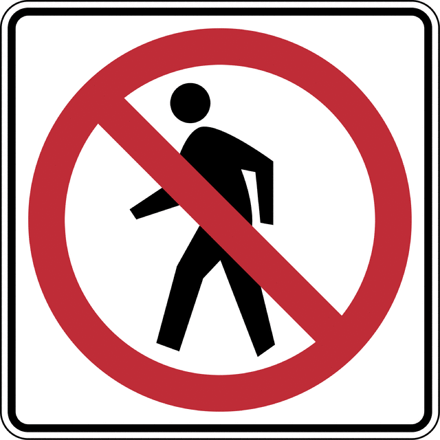 no entry for pedestrians