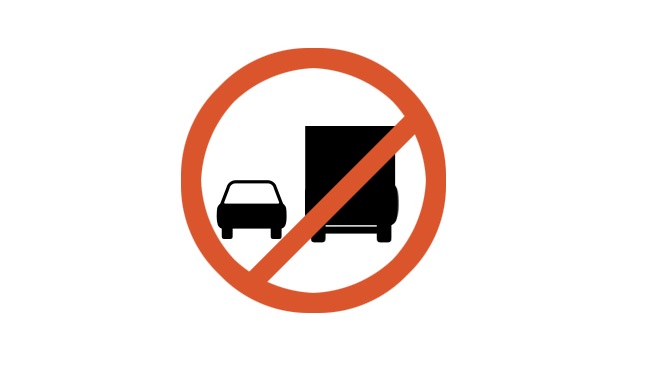 overtaking by goods vehicle prohibited