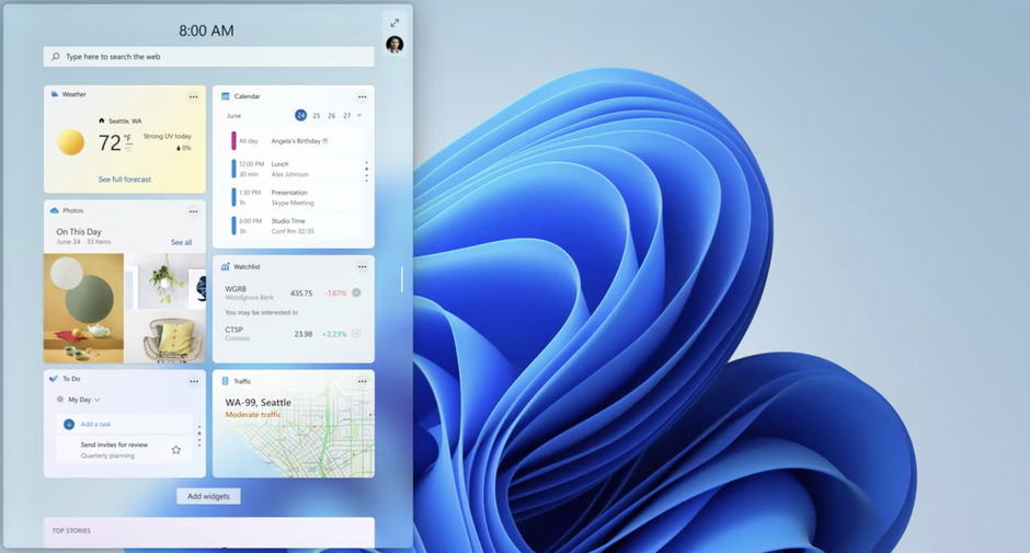 Widgets on Windows 11