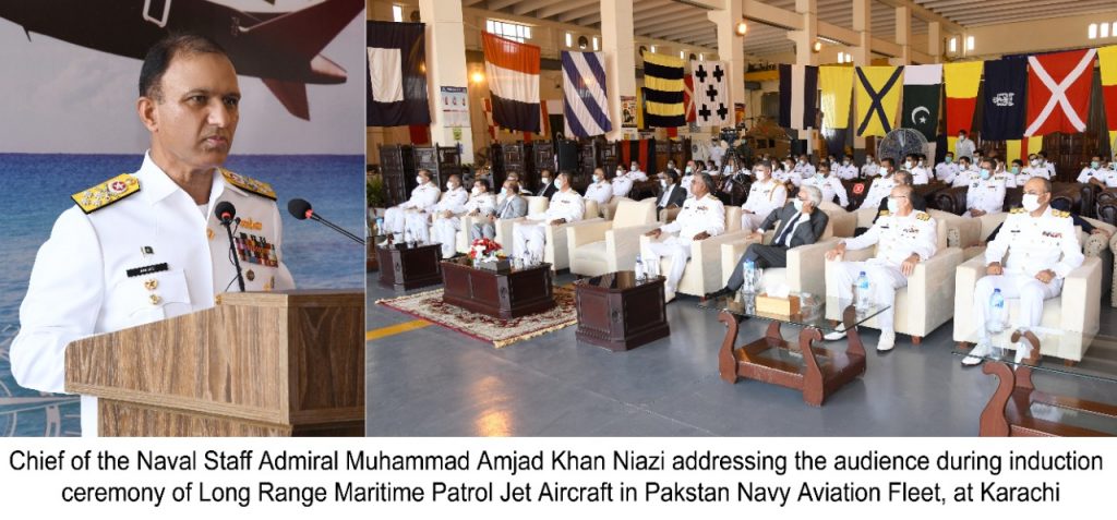Amjad Khan Niazi at Pakistan Navy's ONG RANGE MARITIME PATROL (LRMP) JET induction